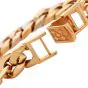Estate Wide Diamond Curb Link 18K Yellow Gold Bracelet
