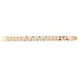 Estate Wide Diamond Curb Link 18K Yellow Gold Bracelet