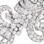 Estate Art Deco 15.00 Carats  Diamond Platinum Double Clip Brooch