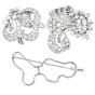 Estate Art Deco 15.00 Carats  Diamond Platinum Double Clip Brooch