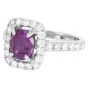 GIA No Heat Kashmir-Azad Pink Sapphire Cushion Cut 18K Engagement Ring|Dover jewelry|