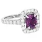 GIA No Heat Kashmir-Azad Pink Sapphire Cushion Cut 18K Engagement Ring|Dover jewelry|