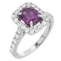 GIA No Heat Kashmir-Azad Pink Sapphire Cushion Cut 18K Engagement Ring|Dover jewelry|