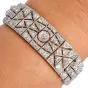 Vintage Art Deco 14.75cts Diamond Platinum Wide Link Bracelet 