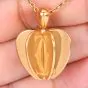 CARTIER 18k Yellow Gold Double C Apple Heart Pendant
