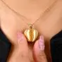 CARTIER 18k Yellow Gold Double C Apple Heart Pendant