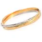 Cartier 18K Triple Tone Gold Interlocking 3 Trinity Bangle Bracelet-Dover Jewelry