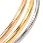 Cartier 18K Triple Tone Gold Interlocking 3 Trinity Bangle Bracelet-Dover Jewelry