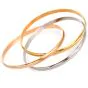 Cartier 18K Triple Tone Gold Interlocking 3 Trinity Bangle Bracelet-Dover Jewelry