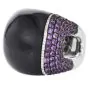 Estate Designer Diamond Onyx Amethyst 18k gold Cocktail Ring