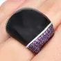 Estate Designer Diamond Onyx Amethyst 18k gold Cocktail Ring
