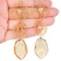 Long  Diamond Citrine 18K Gold Three Drop Dangle Earrings