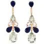 Sapphire Green Amethyst Diamond 18k Gold Chandelier Earrings