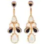 Sapphire Green Amethyst Diamond 18k Gold Chandelier Earrings