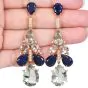 Sapphire Green Amethyst Diamond 18k Gold Chandelier Earrings