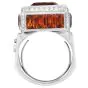 Estate Fani Italian Asscher Citrine Diamond 18k Gold Cocktail Ring