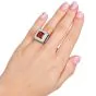Estate Fani Italian Asscher Citrine Diamond 18k Gold Cocktail Ring