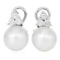 Classic 11mm Pearl Diamond 18K White Gold  Clip On Earrings