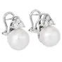 Classic 11mm Pearl Diamond 18K White Gold  Clip On Earrings
