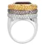 Yellow Sapphire Citrine Fancy diamond Gold Large Cocktail Ring-Dover jewelry