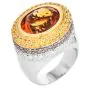 Yellow Sapphire Citrine Fancy diamond Gold Large Cocktail Ring-Dover jewelry