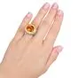 Yellow Sapphire Citrine Fancy diamond Gold Large Cocktail Ring-Dover jewelry