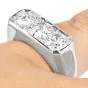 Vintage Diamond Platinum Signet Style Engagement Ring |Dover Jewelry|