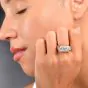 Vintage Diamond Platinum Signet Style Engagement Ring |Dover Jewelry|