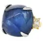 Exceptional No Heat Burma Sapphire 64.10cts Diamond 18K Platinum Cocktail Ring|Dover Jewelry|