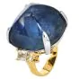 Exceptional No Heat Burma Sapphire 64.10cts Diamond 18K Platinum Cocktail Ring|Dover Jewelry|