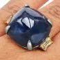 Exceptional No Heat Burma Sapphire 64.10cts Diamond 18K Platinum Cocktail Ring|Dover Jewelry|