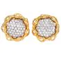 Vintage 3.25cttw Diamond 18K Gold Sunflower Motif Earrings