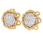 Vintage 3.25cttw Diamond 18K Gold Sunflower Motif Earrings
