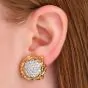 Vintage 3.25cttw Diamond 18K Gold Sunflower Motif Earrings