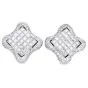 Estate 6.28cttw Diamond 18K Quatrefoil Statement Earrings-Dover Jewelry