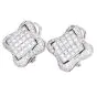 Estate 6.28cttw Diamond 18K Quatrefoil Statement Earrings-Dover Jewelry