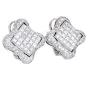 Estate 6.28cttw Diamond 18K Quatrefoil Statement Earrings-Dover Jewelry