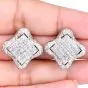 Estate 6.28cttw Diamond 18K Quatrefoil Statement Earrings-Dover Jewelry