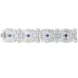 Vintage Art Deco French Diamond Sapphire Platinum Wide Bracelet