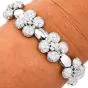 Vintage Inspired Diamond Clover 18K Gold Cuff Bracelet-Dover Jewelry