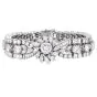 Vintage 16.25cts Diamond Platinum Floral Wrap Bracelet-Dover Jewelry