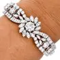 Vintage 16.25cts Diamond Platinum Floral Wrap Bracelet-Dover Jewelry