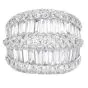 Couture 4.48cts Baguette Diamond Platinum Double Row Cocktail Ring