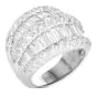 Couture 4.48cts Baguette Diamond Platinum Double Row Cocktail Ring-Dover Jewelry