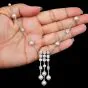 Bvlgari Diamond  Pearl 18K Gold Bulgari Circle Drop Necklace