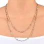 Estate 15.75cts Diamond 14K Two Tone Long By the Yard Necklace-Dover Jewelry