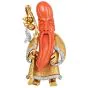 Vintage Coral 18K Gold Chinese Monk Shou Lao Large Brooch Pin-Dover Jewelry