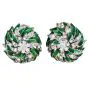 Estate Diamond 18K Gold Spring Enamel Cocktail Clip-On Earrings-Dover Jewelry