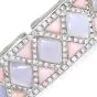 Diamond Mother Of Pearl Chalcedony 18K Gold  Cuff Bracelet |Dover Jewelry |