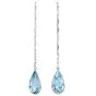 Bridal Aquamarine 23.41cts Diamond 18K Gold Long Tear Drop Earrings|Dover Jewelry|